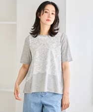 PHKGF40190 GEORGES RECH(小さいサイズ)(メゾン ドゥ サンク) レースプリントジャージーカットソー グレー
