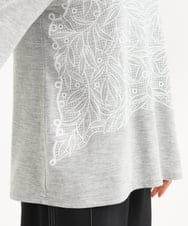 PHKGF40190 GEORGES RECH(小さいサイズ)(メゾン ドゥ サンク) レースプリントジャージーカットソー グレー