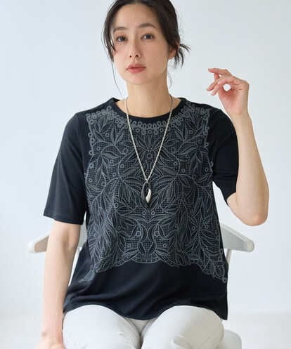 PHKGF40190 GEORGES RECH(小さいサイズ) レースプリントジャージーカットソー