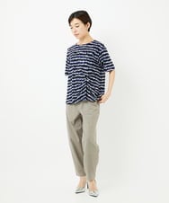 PHKJB29210 GEORGES RECH(小さいサイズ)(メゾン ドゥ サンク)  [日本製]ランダムボーダータックジャージーカットソー ネイビー系