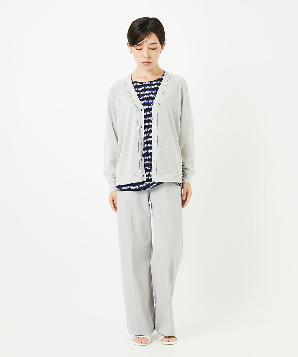 PHKJB29210 GEORGES RECH(小さいサイズ)(メゾン ドゥ サンク)  [日本製]ランダムボーダータックジャージーカットソー ネイビー系