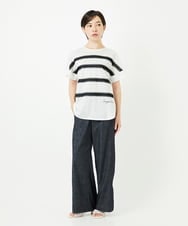 PHKJB30180 GEORGES RECH(小さいサイズ)(メゾン ドゥ サンク) [接触冷感]スーパークールチュールボーダーカットソー ホワイト
