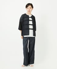 PHKJB30180 GEORGES RECH(小さいサイズ)(メゾン ドゥ サンク) [接触冷感]スーパークールチュールボーダーカットソー ホワイト