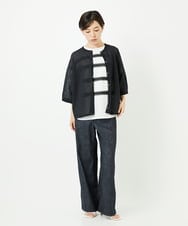 PHKJB30180 GEORGES RECH(小さいサイズ)(メゾン ドゥ サンク) [接触冷感]スーパークールチュールボーダーカットソー ホワイト