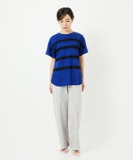 PHKJB30180 GEORGES RECH(小さいサイズ)(メゾン ドゥ サンク) [接触冷感]スーパークールチュールボーダーカットソー ホワイト