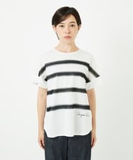 PHKJB30180 GEORGES RECH(小さいサイズ)(メゾン ドゥ サンク) [接触冷感]スーパークールチュールボーダーカットソー ホワイト