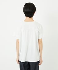 PHKJB30180 GEORGES RECH(小さいサイズ)(メゾン ドゥ サンク) [接触冷感]スーパークールチュールボーダーカットソー ホワイト