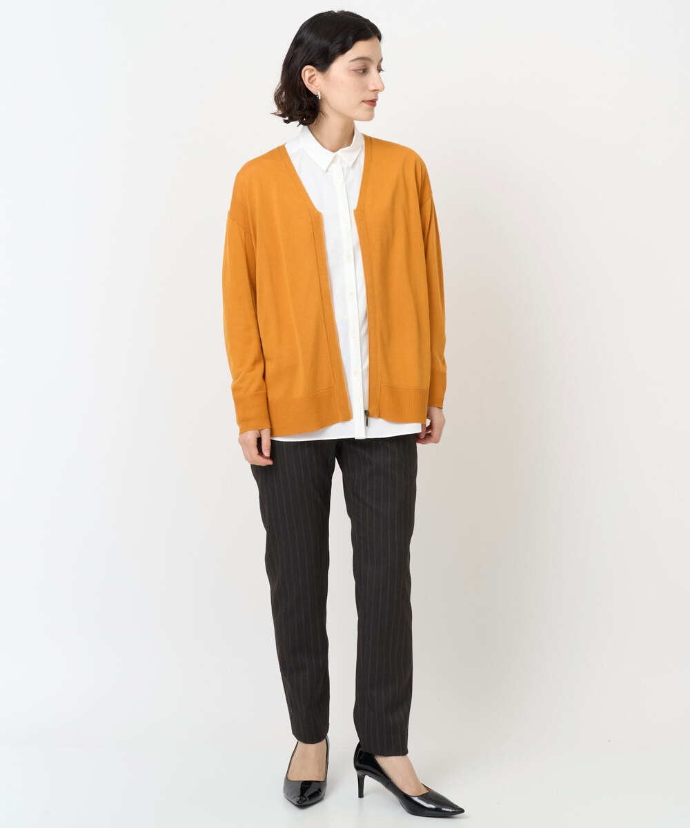 PHLAF58270 GEORGES RECH(小さいサイズ)(メゾン ドゥ サンク)  [日本製]ストライプテーパードパンツ ダークグレー