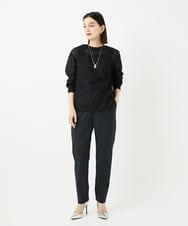 PHLAF58270 GEORGES RECH(小さいサイズ)(メゾン ドゥ サンク)  [日本製]ストライプテーパードパンツ ダークグレー