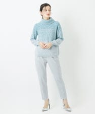 PHLCA19190 GEORGES RECH(小さいサイズ)(メゾン ドゥ サンク)  [日本製]裏起毛センタープレスストレッチテーパードパンツ ライトグレー
