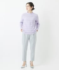 PHLCA19190 GEORGES RECH(小さいサイズ)(メゾン ドゥ サンク)  [日本製]裏起毛センタープレスストレッチテーパードパンツ ライトグレー