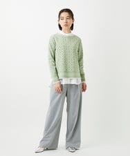 PHLEE25250 GEORGES RECH(小さいサイズ)(メゾン ドゥ サンク)  [日本製]ドロストタックワイドパンツ グレー