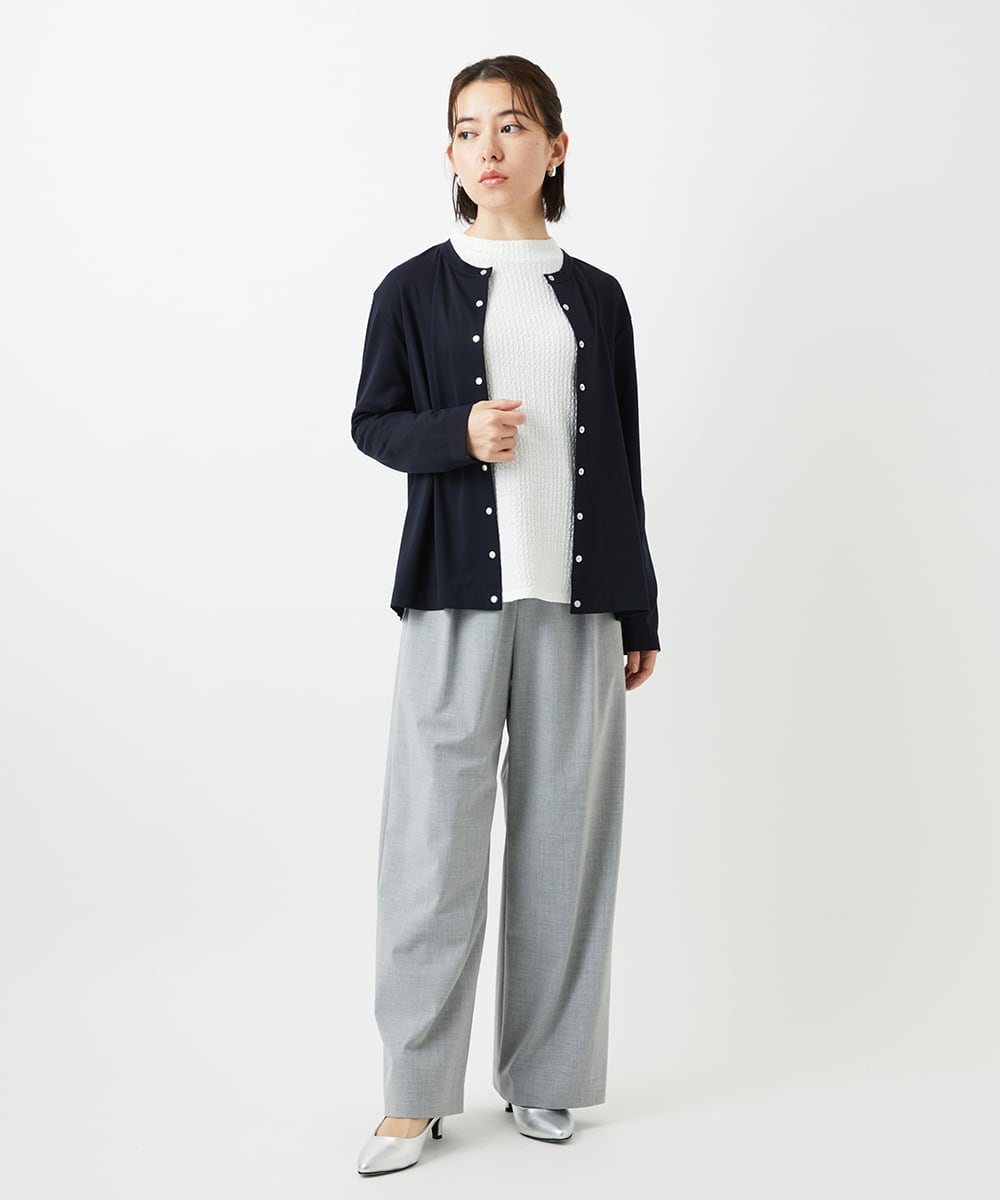 PHLEE25250 GEORGES RECH(小さいサイズ)(メゾン ドゥ サンク)  [日本製]ドロストタックワイドパンツ グレー
