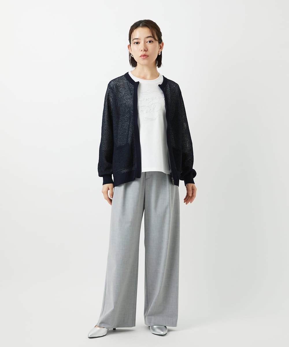 PHLEE25250 GEORGES RECH(小さいサイズ)(メゾン ドゥ サンク)  [日本製]ドロストタックワイドパンツ グレー