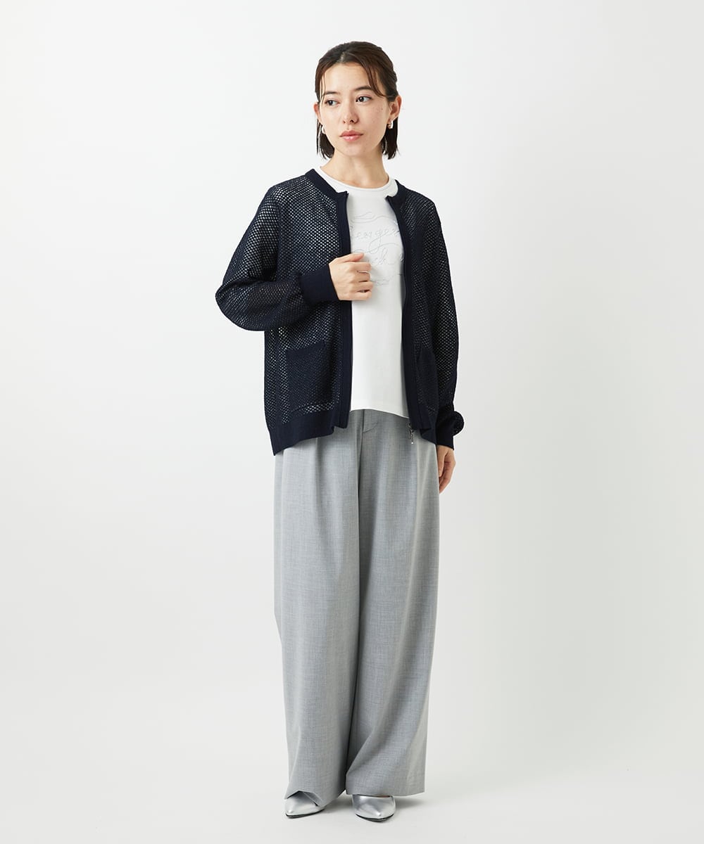 PHLEE25250 GEORGES RECH(小さいサイズ)(メゾン ドゥ サンク)  [日本製]ドロストタックワイドパンツ グレー