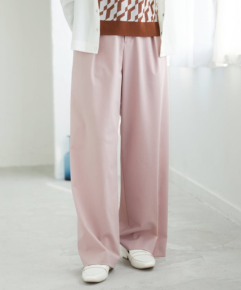 PHLEE25250 GEORGES RECH(小さいサイズ)(メゾン ドゥ サンク)  [日本製]ドロストタックワイドパンツ グレー