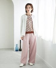 PHLEE25250 GEORGES RECH(小さいサイズ)(メゾン ドゥ サンク)  [日本製]ドロストタックワイドパンツ グレー