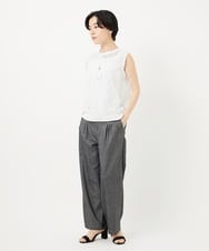 PHLGA49270 GEORGES RECH(小さいサイズ)(メゾン ドゥ サンク)  [日本製]デニムライクリネンワイドパンツ ブラック