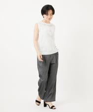 PHLGA49270 GEORGES RECH(小さいサイズ)(メゾン ドゥ サンク)  [日本製]デニムライクリネンワイドパンツ ブラック