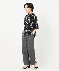 PHLGA49270 GEORGES RECH(小さいサイズ)(メゾン ドゥ サンク)  [日本製]デニムライクリネンワイドパンツ ブラック