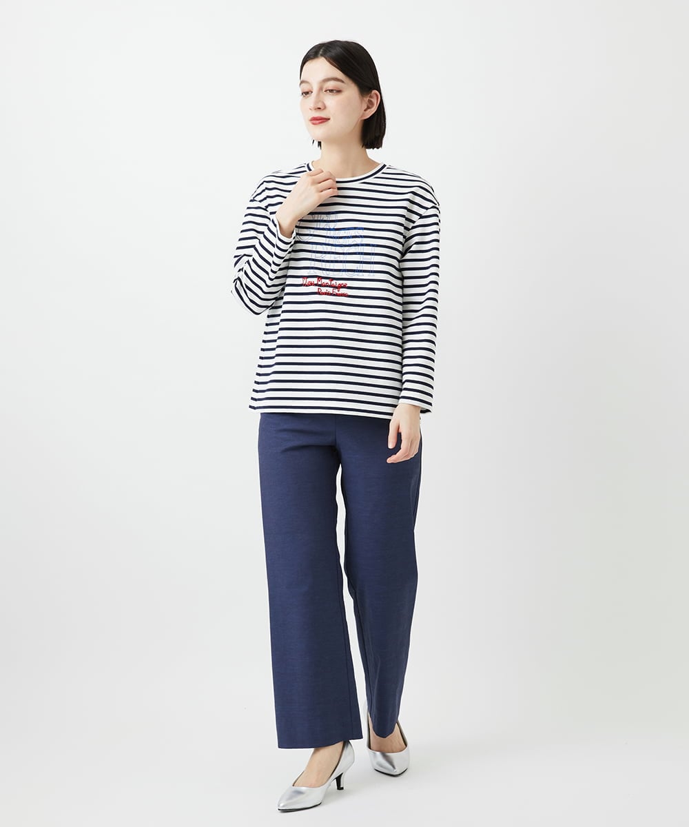 PHLGE52250 GEORGES RECH(小さいサイズ)(メゾン ドゥ サンク) シェルタリングドライオックスワイドパンツ ライトグレー