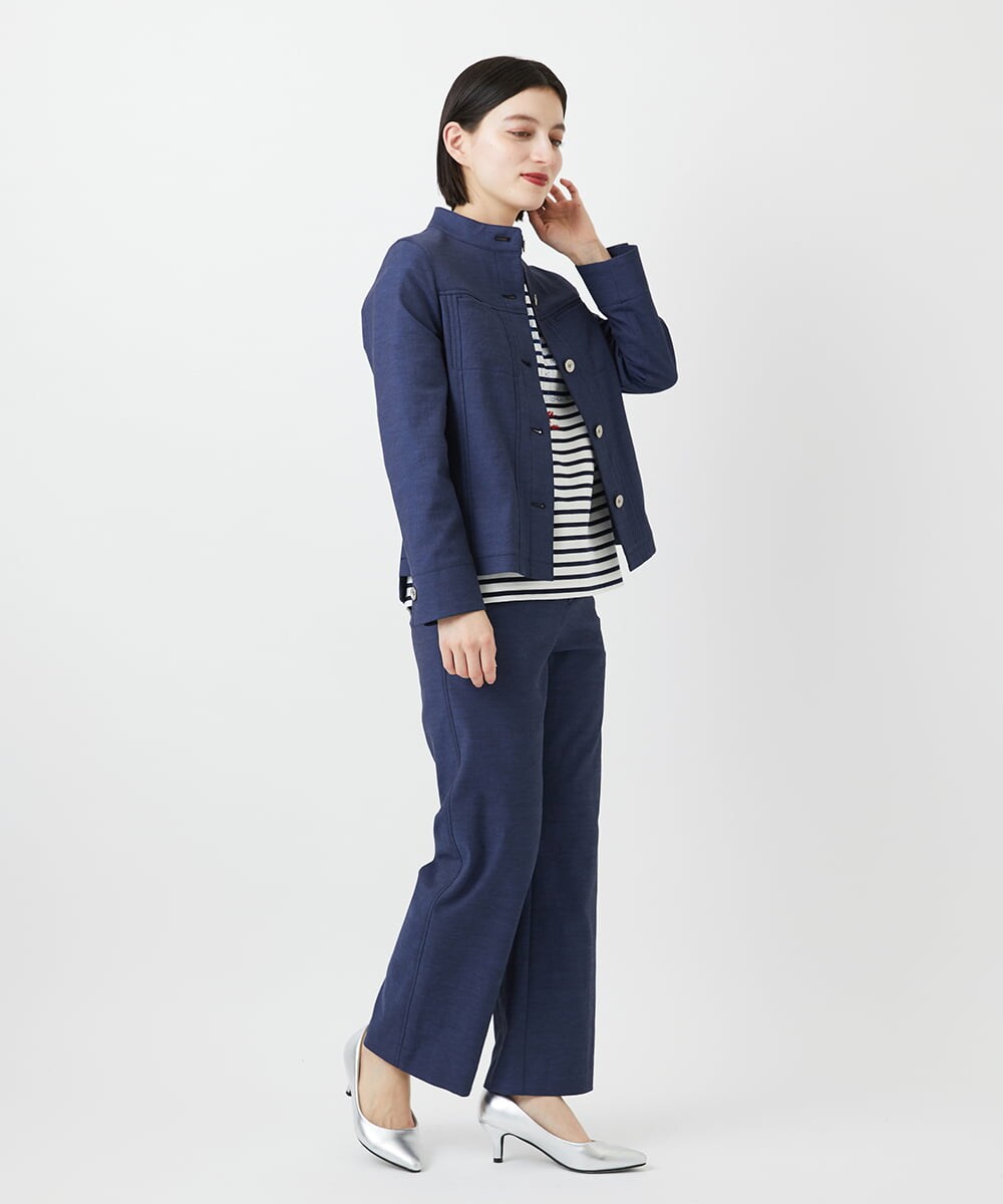 PHLGE52250 GEORGES RECH(小さいサイズ)(メゾン ドゥ サンク) シェルタリングドライオックスワイドパンツ ライトグレー