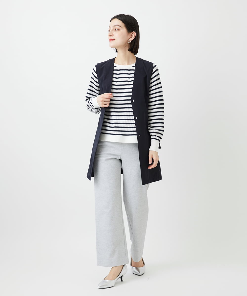 PHLGE52250 GEORGES RECH(小さいサイズ)(メゾン ドゥ サンク) シェルタリングドライオックスワイドパンツ ライトグレー