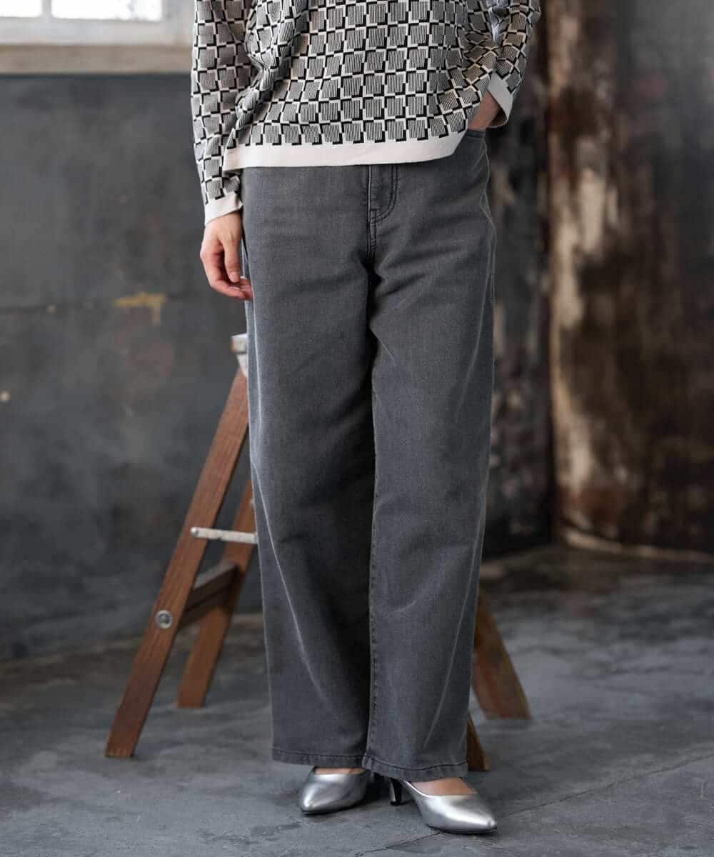 PHLJE23290 GEORGES RECH(小さいサイズ)(メゾン ドゥ サンク) 裏起毛イージーデニムパンツ グレー