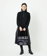 PHPAD01390 GEORGES RECH(小さいサイズ)(メゾン ドゥ サンク) ダンボールタフタドッキングワンピース ブラック