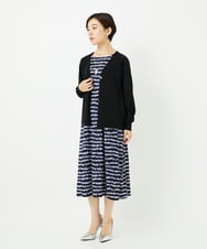 PHPJB29430 GEORGES RECH(小さいサイズ)(メゾン ドゥ サンク)  [日本製]ランダムボーダーAラインジャージーワンピース ブラック