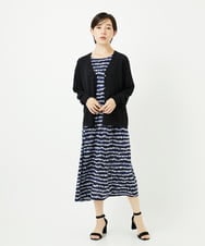 PHPJB29430 GEORGES RECH(小さいサイズ)(メゾン ドゥ サンク)  [日本製]ランダムボーダーAラインジャージーワンピース ブラック