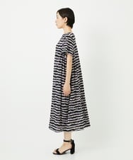 PHPJB29430 GEORGES RECH(小さいサイズ)(メゾン ドゥ サンク)  [日本製]ランダムボーダーAラインジャージーワンピース ブラック