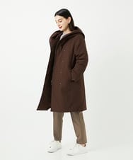 PHQAE59190 GEORGES RECH(小さいサイズ)(メゾン ドゥ サンク)  [日本製]カットジョーゼットストレッチテーパードパンツ モカベージュ