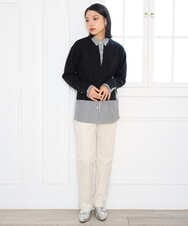 PHQAH18220 GEORGES RECH(小さいサイズ)(メゾン ドゥ サンク)  [日本製]裏起毛ストレッチイージーパンツ アイボリー