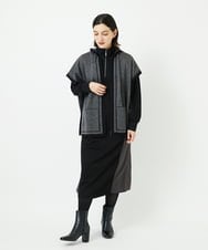 PHSAD03330 GEORGES RECH(小さいサイズ)(メゾン ドゥ サンク) ダブルジャカードニットポンチョ ベージュ