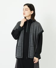 PHSAD03330 GEORGES RECH(小さいサイズ)(メゾン ドゥ サンク) ダブルジャカードニットポンチョ ベージュ