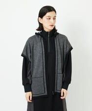 PHSAD03330 GEORGES RECH(小さいサイズ)(メゾン ドゥ サンク) ダブルジャカードニットポンチョ グレー