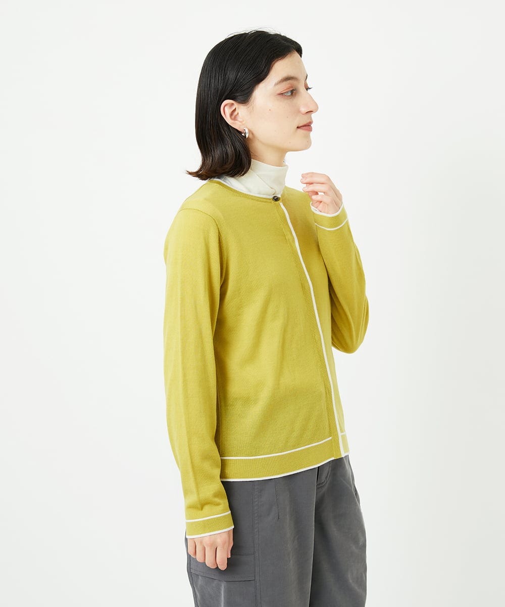 PHSAD11260 GEORGES RECH(小さいサイズ)(メゾン ドゥ サンク) [アンサンブル対応]ウォッシャブルウールカーディガン イエロー