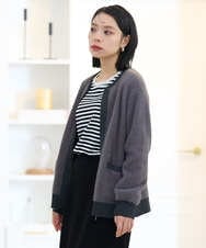 PHSAG21390 GEORGES RECH(小さいサイズ)(メゾン ドゥ サンク) ソフトウールラメシャギーカーディガン ダークグレー