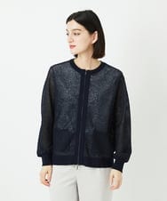 PHSEE28290 GEORGES RECH(小さいサイズ)(メゾン ドゥ サンク) ブークレメッシュニットブルゾン ネイビー