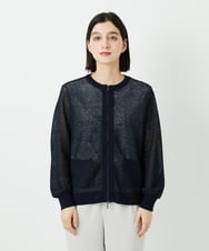 PHSEE28290 GEORGES RECH(小さいサイズ)(メゾン ドゥ サンク) ブークレメッシュニットブルゾン ネイビー