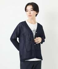 PHSGA21230 GEORGES RECH(小さいサイズ)(メゾン ドゥ サンク) ドルマンスリーブシアーニットカーディガン ネイビー