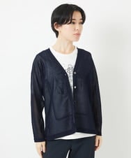 PHSGA21230 GEORGES RECH(小さいサイズ)(メゾン ドゥ サンク) ドルマンスリーブシアーニットカーディガン ホワイト