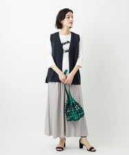 PHSGD23230 GEORGES RECH(小さいサイズ)(メゾン ドゥ サンク)  [日本製]コットンレーヨンニットベスト ライトグレー