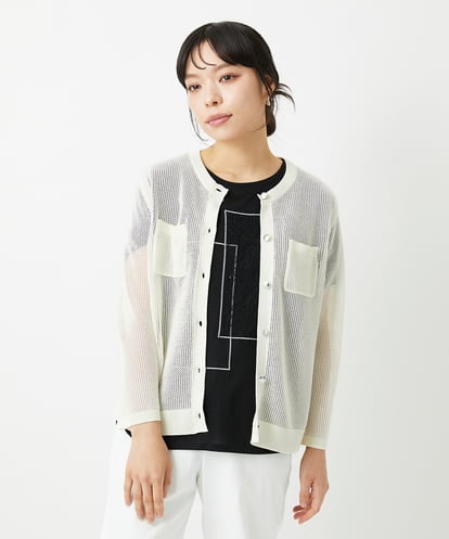 PHSHE64290 GEORGES RECH(小さいサイズ) メッシュクルーネックカーディガン