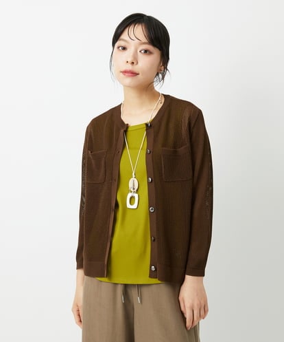 PHSHE64290 GEORGES RECH(小さいサイズ) メッシュクルーネックカーディガン