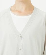 PHSJB28250 GEORGES RECH(小さいサイズ)(メゾン ドゥ サンク) アイレットシアーニットカーディガン ライトグレー