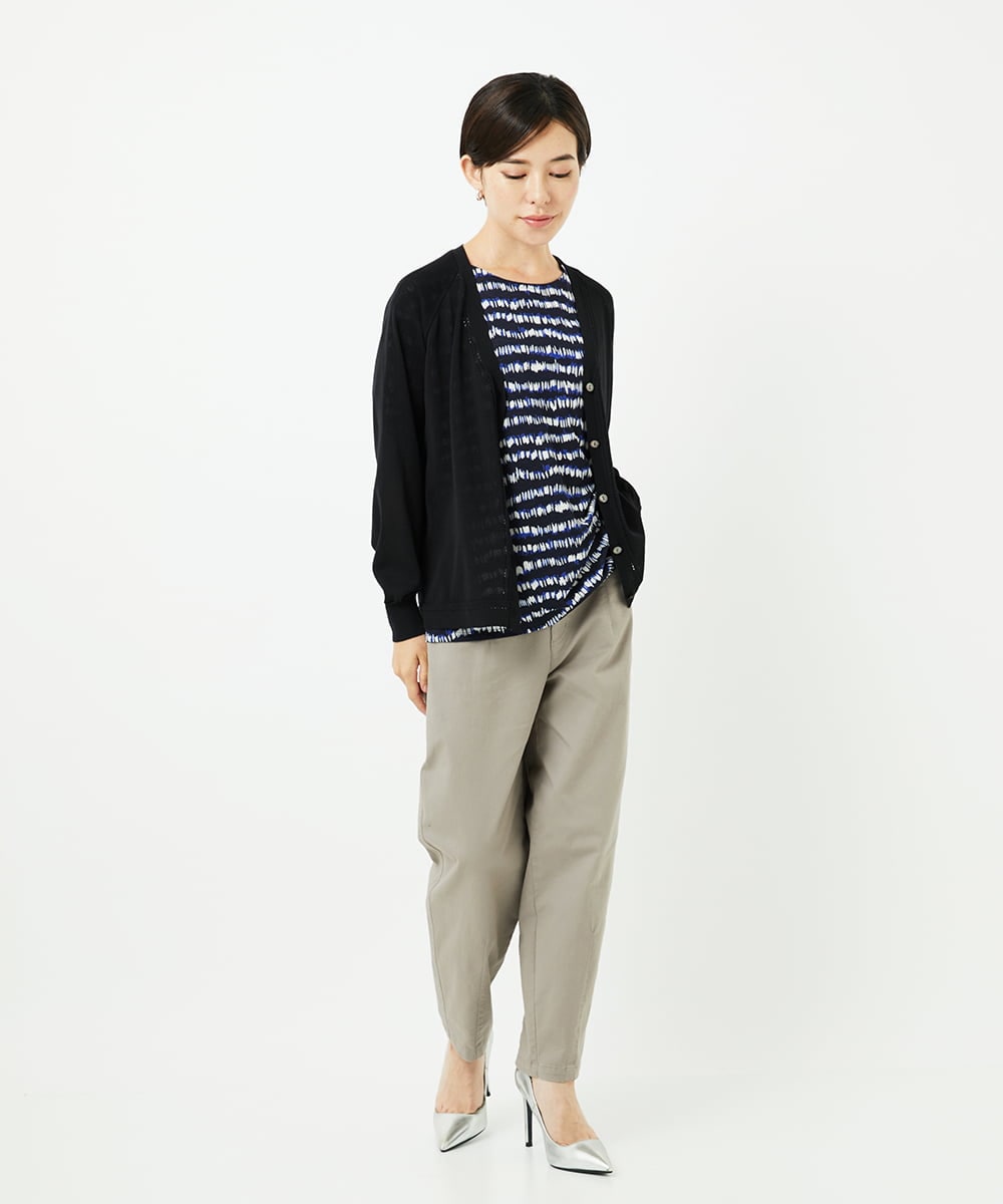PHSJB28250 GEORGES RECH(小さいサイズ)(メゾン ドゥ サンク) アイレットシアーニットカーディガン ライトグレー