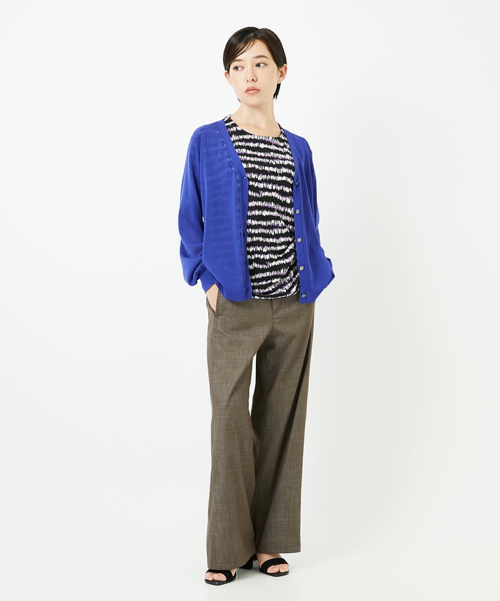 PHSJB28250 GEORGES RECH(小さいサイズ)(メゾン ドゥ サンク) アイレットシアーニットカーディガン ライトグレー