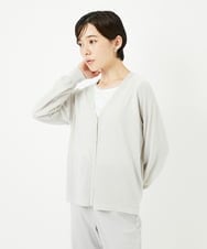 PHSJB28250 GEORGES RECH(小さいサイズ)(メゾン ドゥ サンク) アイレットシアーニットカーディガン ライトグレー